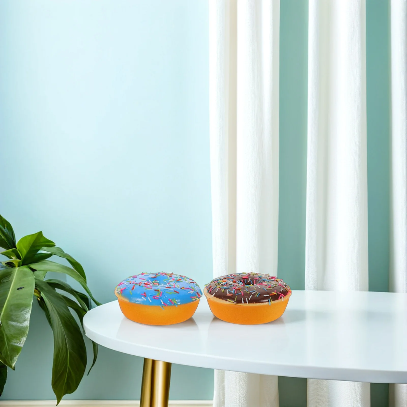 

4pcs Artificial Donuts Realistic Fake Donut Decor Simulation Bread Set Party Dessert Decoration Imitation Food Props