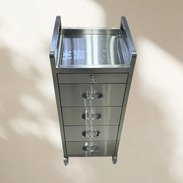 Yicheng Beauty New Stainless Steel Hair Salon Trolley Cart Manufacturer Beauty Tool Cart Storage with Wheels with Best Quality