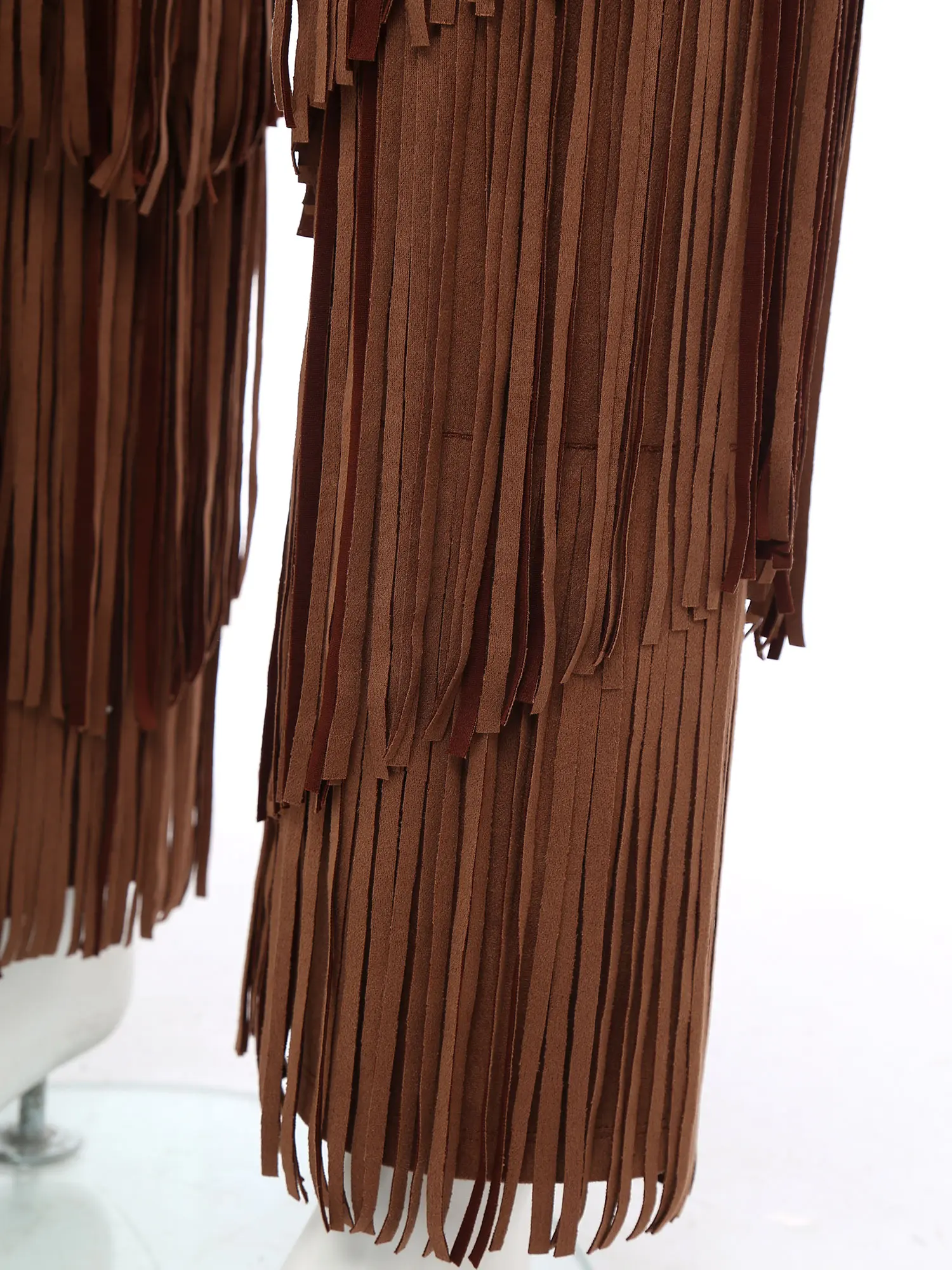 Men Western Cowboy Cosplay Costumes Open Crotch Pants Layered Fringe Buttless Style Motorcycle Pants for Raves Parties