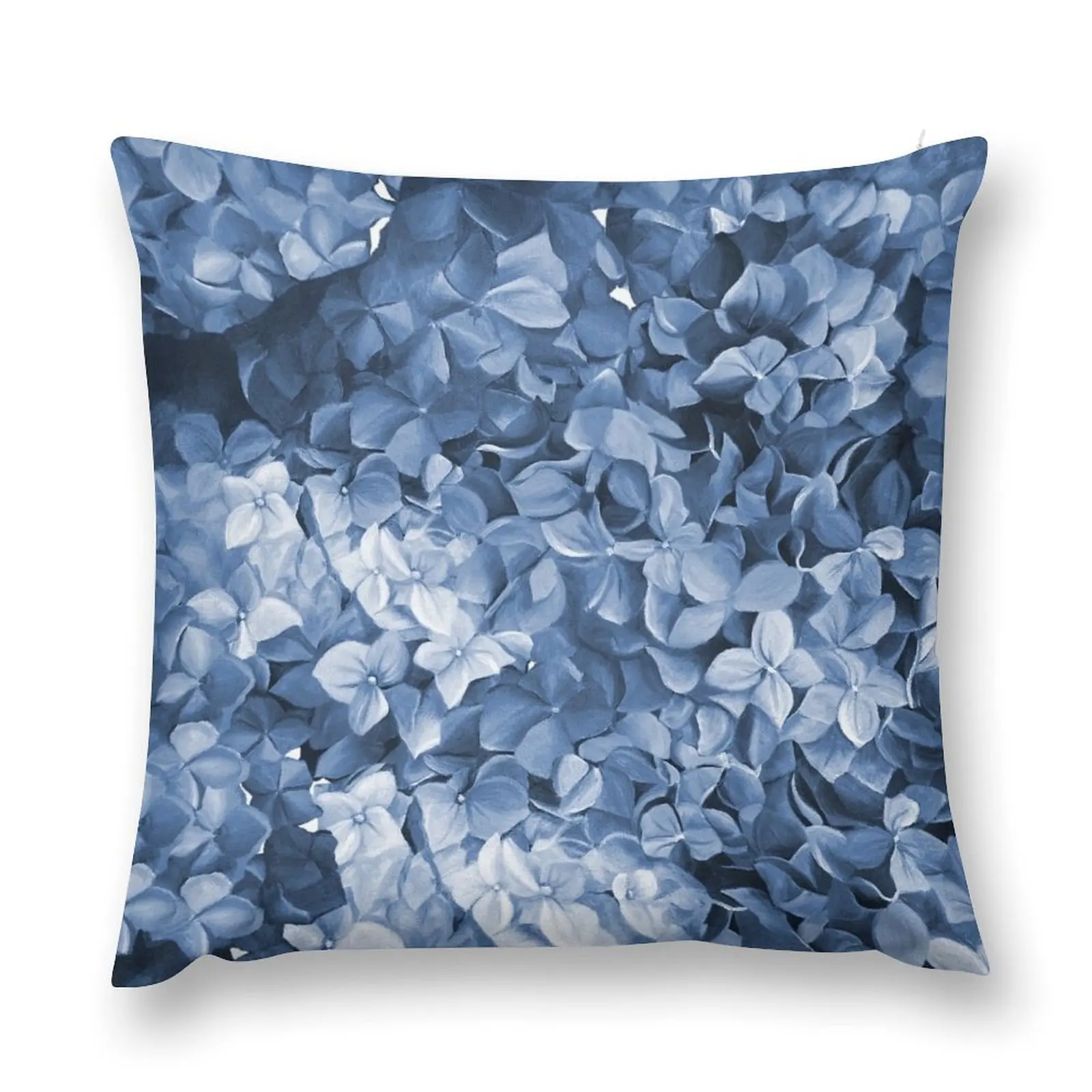 Hydrangea Hamptons Blue Throw Pillow Decorative pillow case Pillow Cover christmas supplies