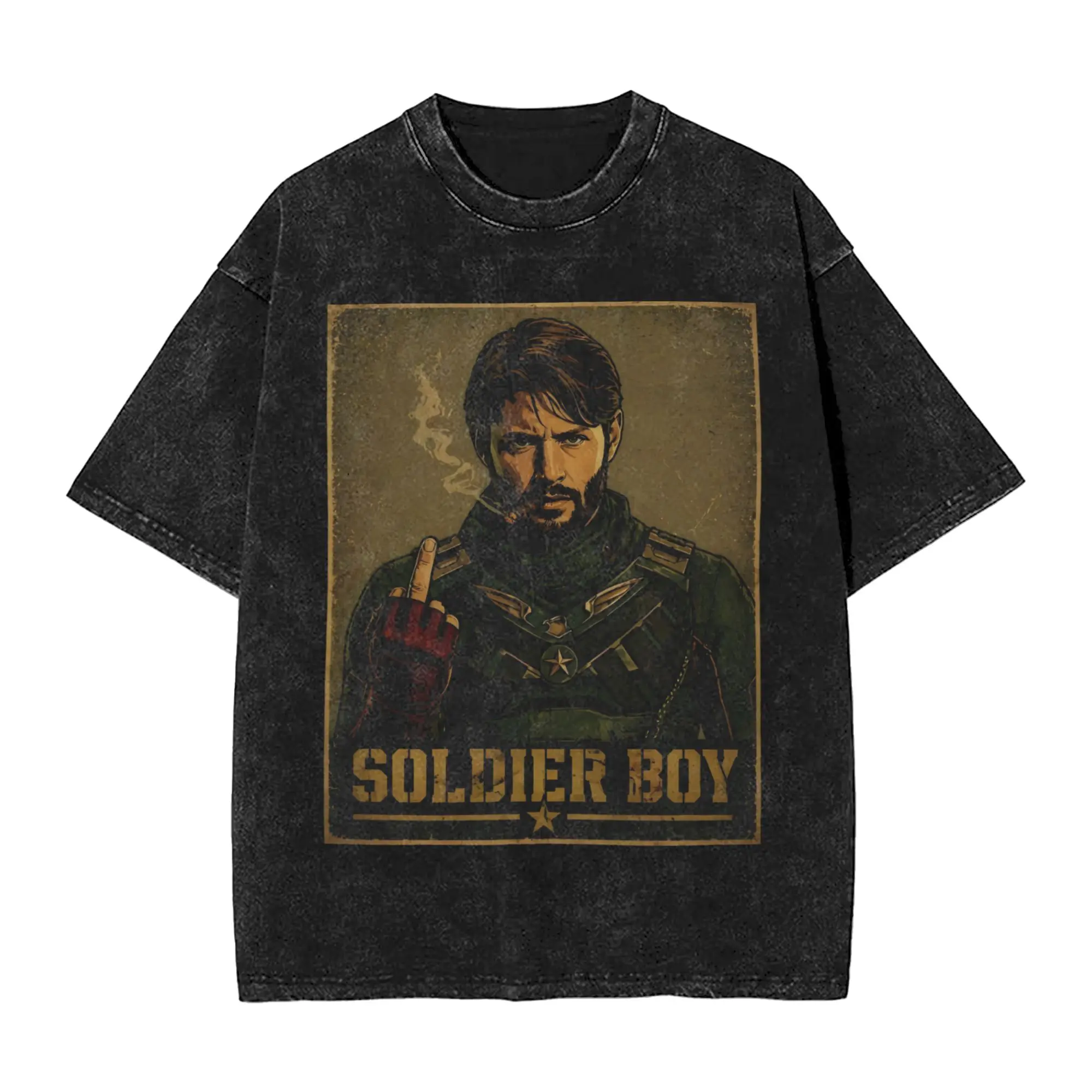 Soldier Boy The Boys T Shirt Hip Hop Washed Cotton Street T-Shirts  Cool Men Women Tops Streetwear Graphic Tees