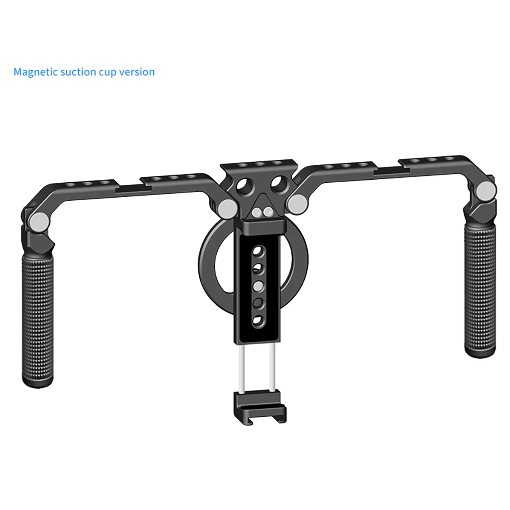 Faltbarer Telefonkäfig Videoaufnahme-Telefonstabilisator, Smartphone-Video-Rig mit Griffen für iPhone Samsung Huawei – Detail 9