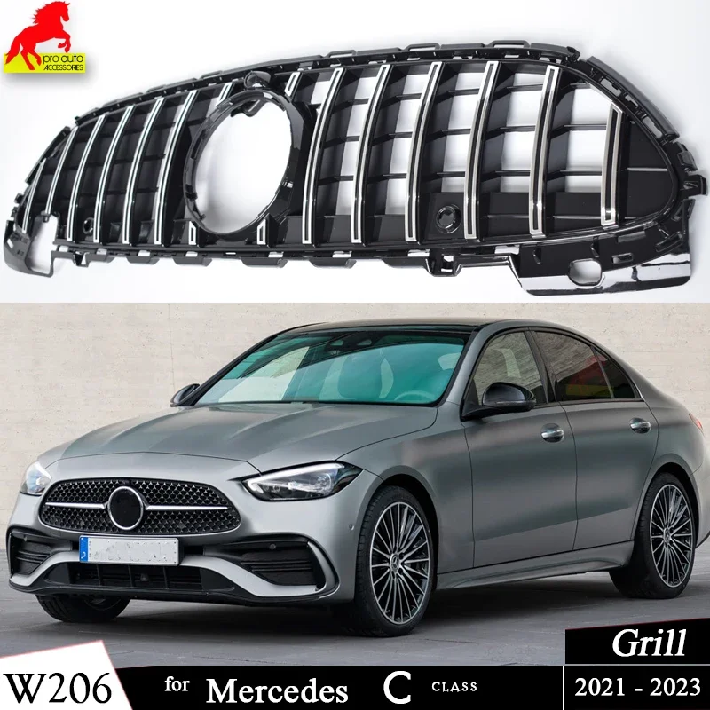 

W206 Front Bumper Grille For Mercedes Benz C Class W206 2021 - 2023 Sedan Wagon Coupe Convertible AMG Package C200 C300 C220