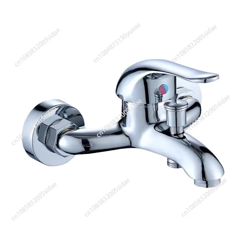 Basin Faucets Wall Mounted Hot Cold Water Double-hole Spout Mixer Tap Bathroom Triple Valve Bath Concealed Shower Tap Hardware