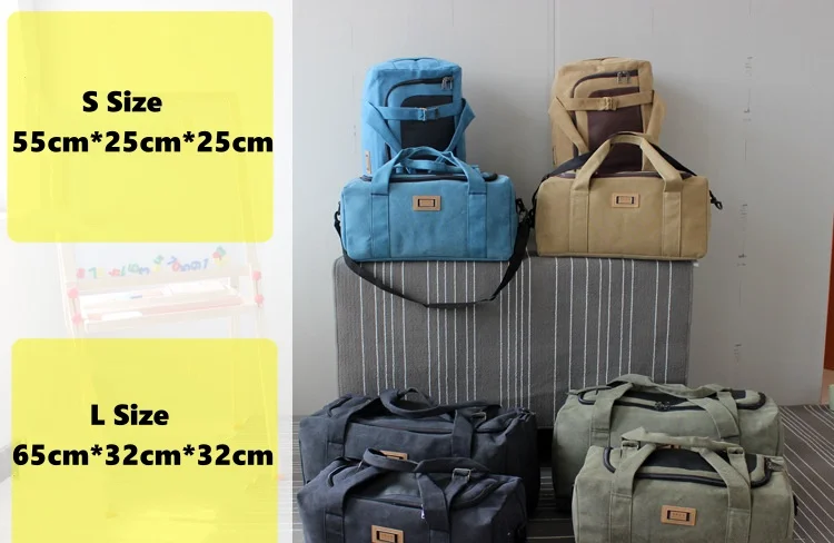 20/28 Inch Luggage Shoulder Bag Outdoor Hiking Camping Travel Backpack Large Capacity Portable Thicken Canvas Carrying Handbag