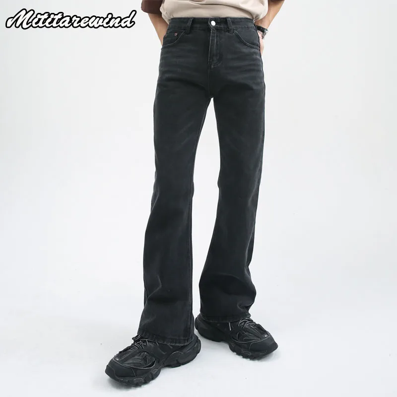 

Micro Flare Jeans Men's 6 Color Hip Hop Solid Versatile High Street Male Denim Pants Streetwear Ins Youth Trendy Fashion Loose
