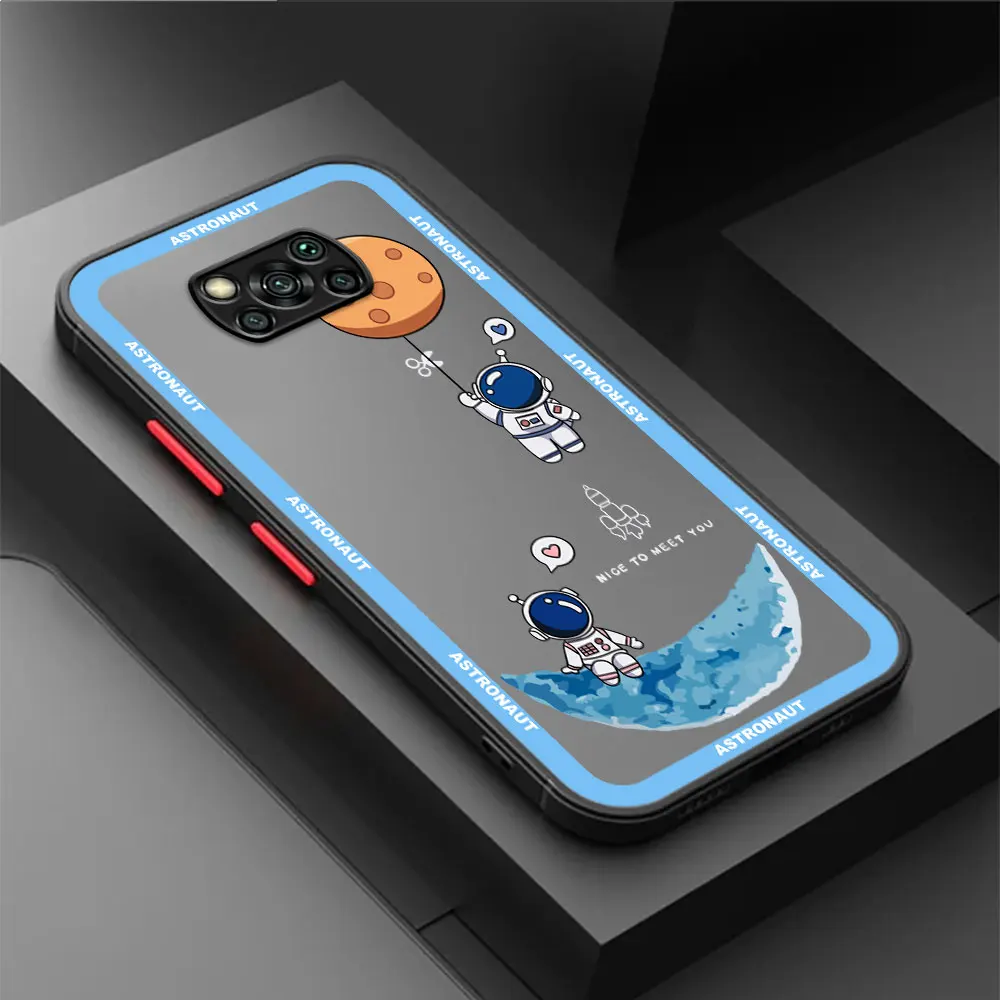 Astronaut Cute Case For Xiaoimi Poco X3 NFC 11T Pro 11 Lite X5 X4 12 13 9T 12X F3 M5 C40 C50 C51 Funda Back Phone Cover