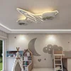 SANDYHA 현대 항공기 천장 팬 어린이 방에 대 한 빛 침실 홈 장식 Ventilador Mando Luminaires Suspendus 4