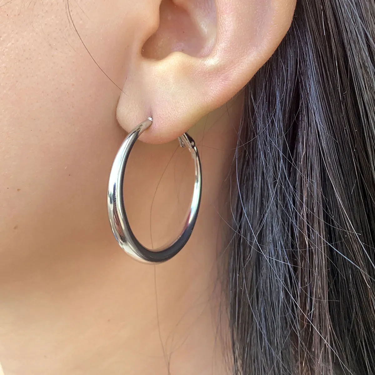 New Chunky Metal Big Hoop Earrings For Women Punk Round Statement Earrings Hoops Thick Fashion Jewelry Femme Boucles d\'oreilles