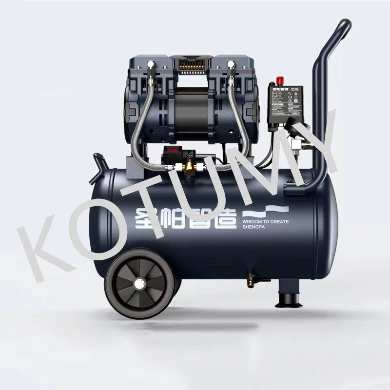 220V 1390W 15L 30L 0.7/0.8Mpa 2850 rpm Silent Oil-free Air Compressor Spray Painting High-pressure Air Pump Portable