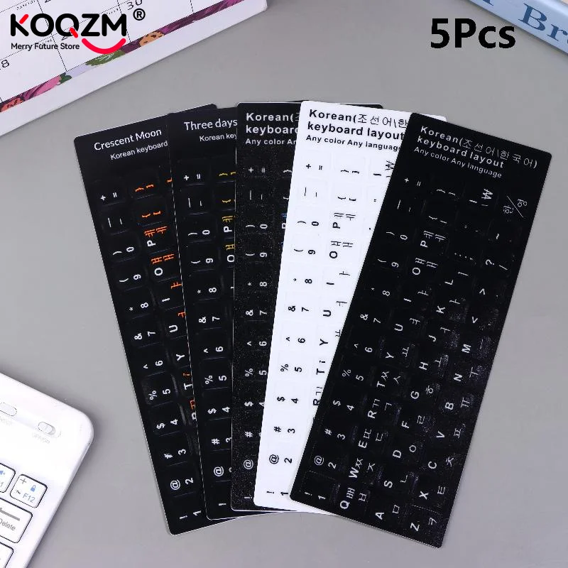 

5Pcs Korean Keyboard Stickers Waterproof PVC Keyboard Decals For Laptop Desktop PC Decoration Universal Stickers