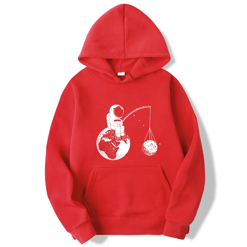 Spring and Autumn Brand Men\'s Hoodie Astronaut Funny Print Unisex Casual Sweatshirt High Quality Hip Hop Pullover Hoodie