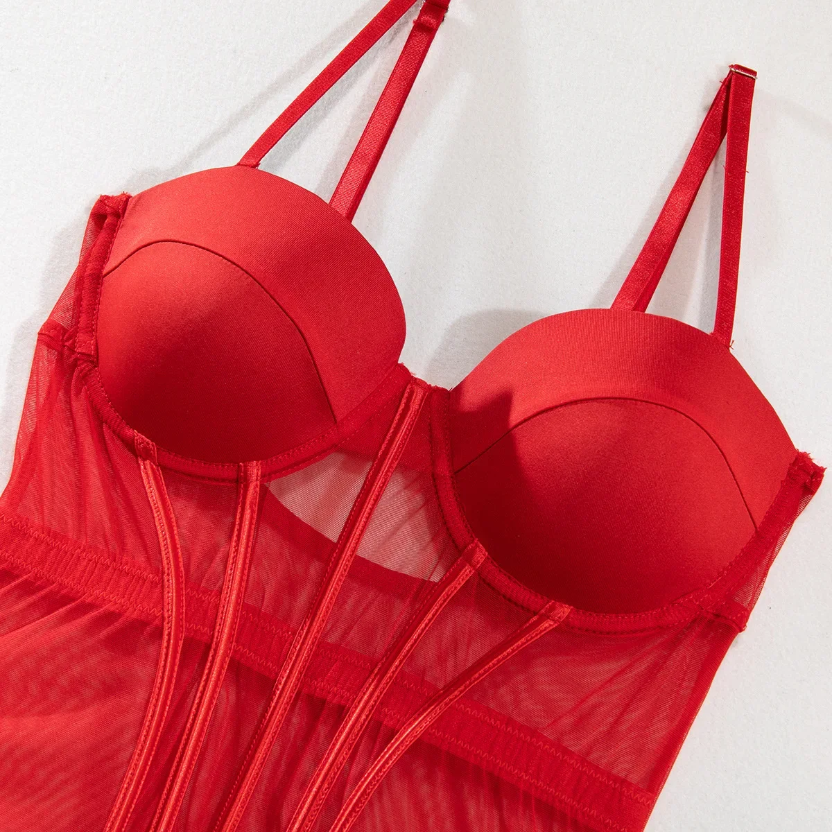 

Sexy Perspective Mesh Lingerie Jumpsuit New Fashion Women Solid Exotic Apparel Suit Female Pure Desire Style Bodysuit Underwear