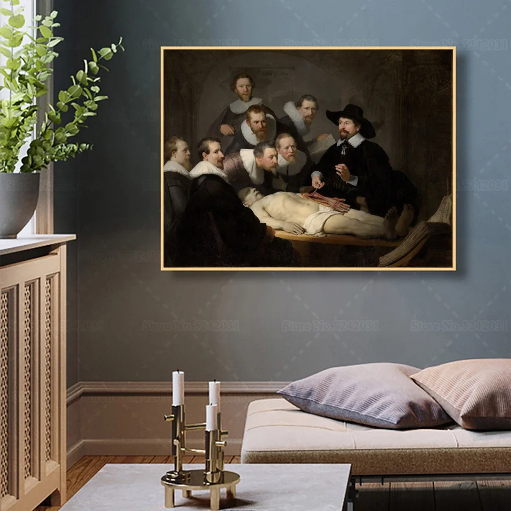 Rembrandt The Anatomy Lesson of Dr Nicolaes Tulp Canvas Painting Wall Art Decor