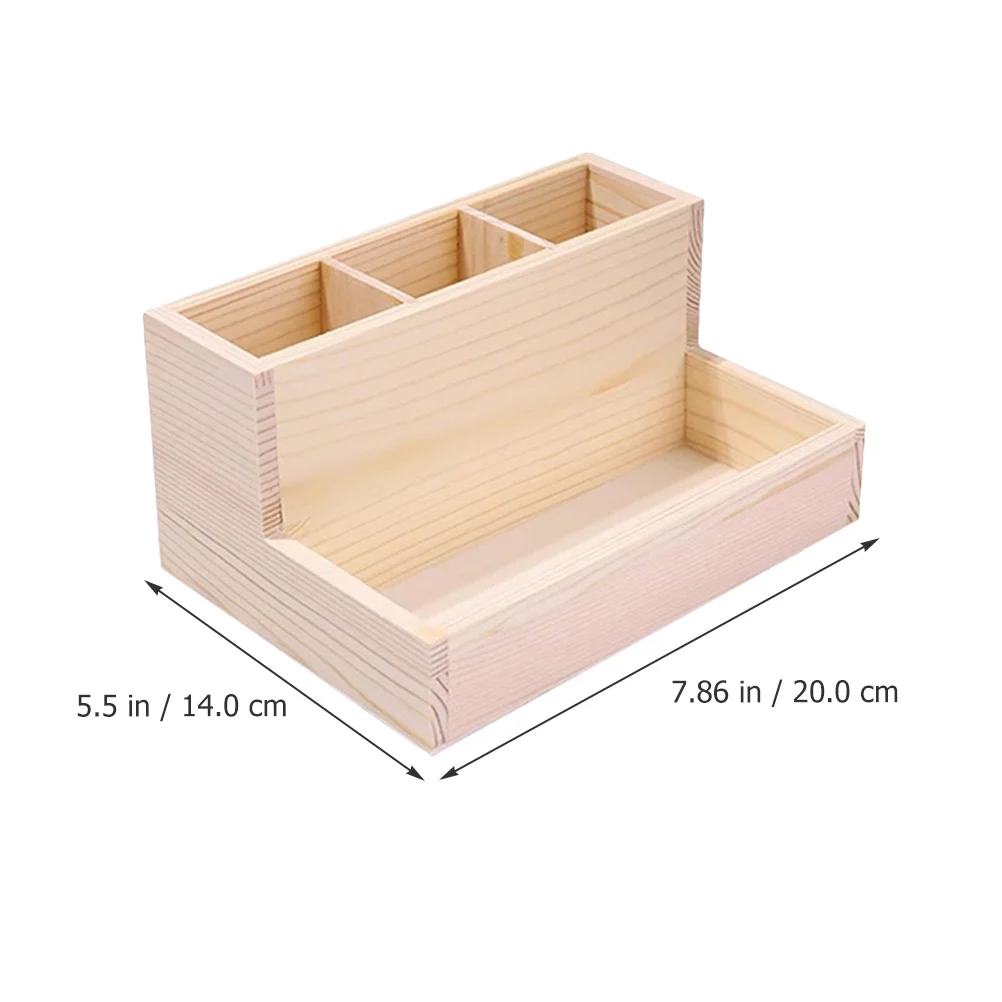 กล่องเก็บเครื่องสำอางไม้แบบตั้งโต๊ะ ช่องเก็บของหลายช่อง สำหรับเก็บเครื่องประดับ อุปกรณ์แต่งหน้า และของใช้บนโต๊ะเครื่องแป้ง