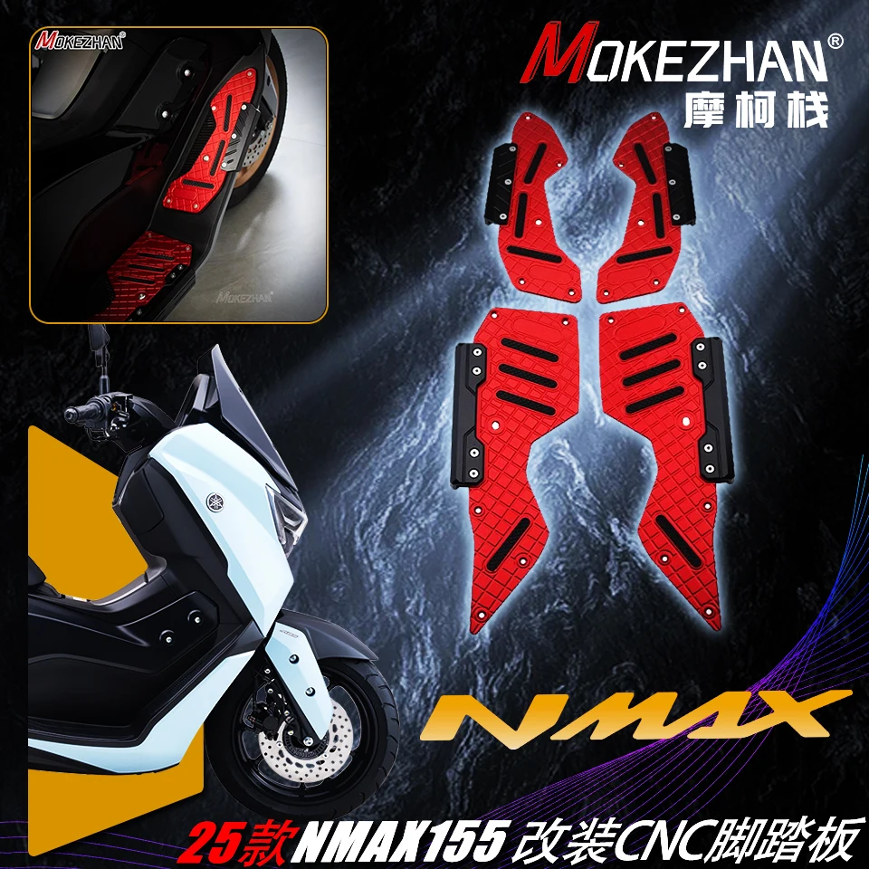 Motorcycle Footpads Parts FOR YAMAHA NMAX 155 N-MAX NMAX155 2025+ Pegs Plate Aluminum Alloy Pedal Modified Skid Proof Footrest