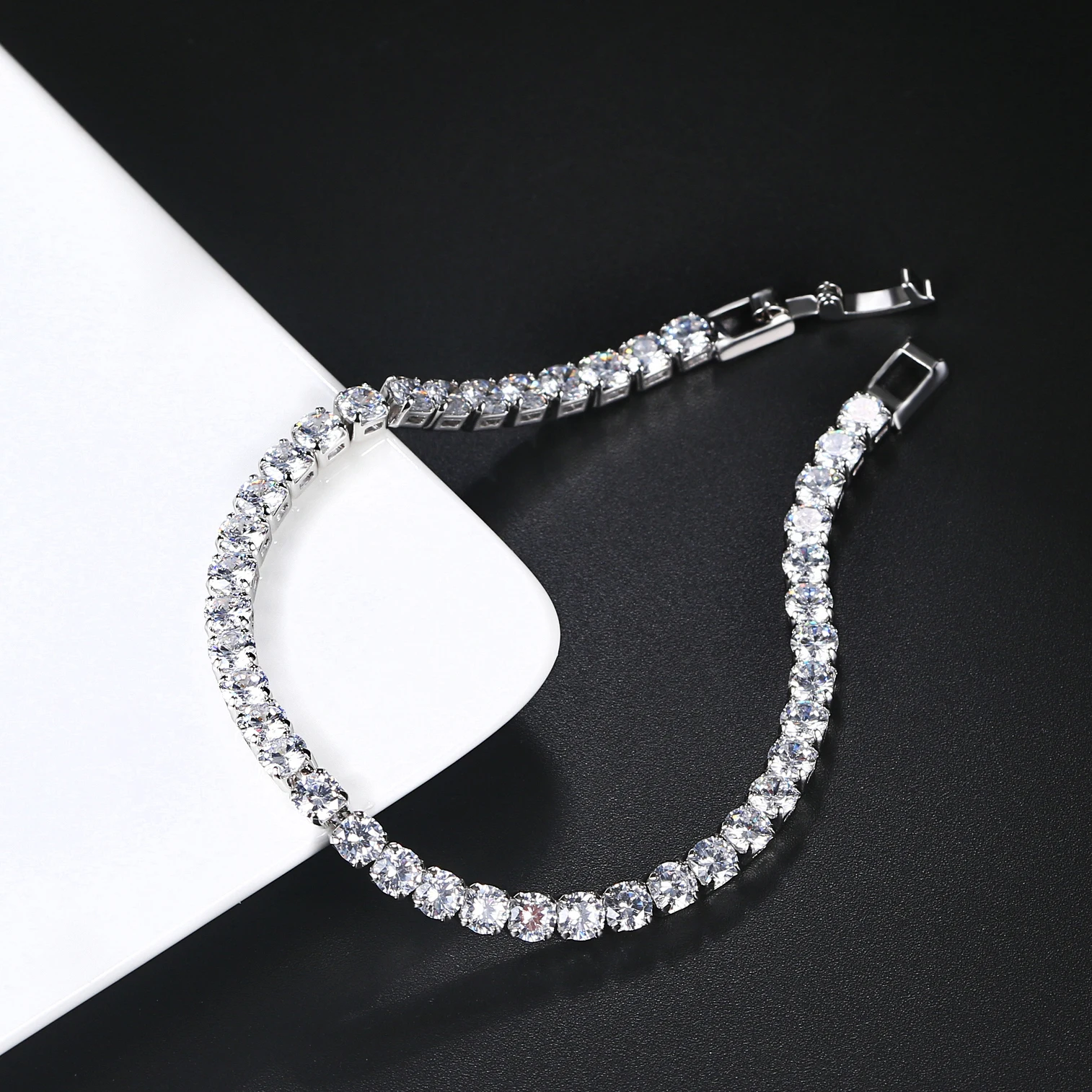 Hip hop bransoletka tenisowa Homme Trendy Punk Iced Out 3/4/5mm cyrkonia męskie diamentowy łańcuszek na dłoni Streetwear biżuteria H086 — zdjęcie 5