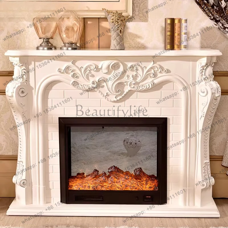 European fireplace American simulation fire fireplace decoration 1 solid wood TV cabinet