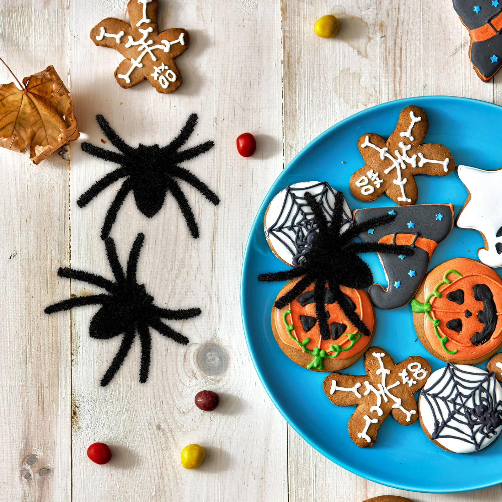 

12pcs Black Realistic Spider Props Halloween Decorations Creepy Giant Outdoor Indoor AccessoriesSpider Scary prank