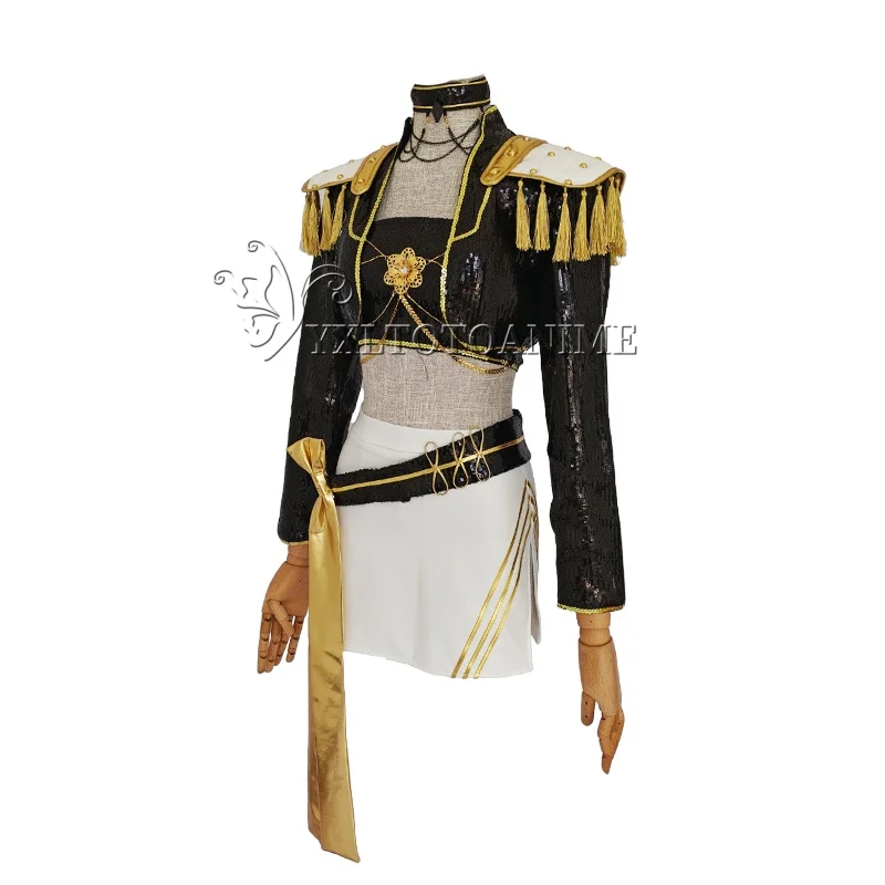 ミラコスプレ KPop 悪魔ハンターコスプレ衣装女性ブラックゴールデンスーツハロウィンパーティーロールプレイング衣装