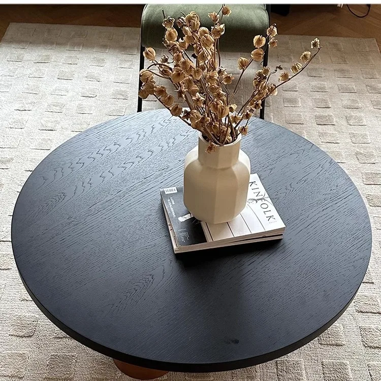 Black walnut solid wood coffee table, living room storage square medium and ancient style small apartment coffee table
