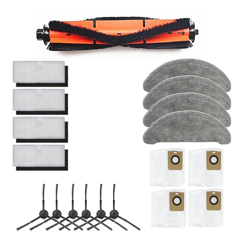 Vacuum Cleaner Parts Kit For Imou L11-A L11 Vacuum Cleaner Side Brush Roller Brush Filters Mop Cloth