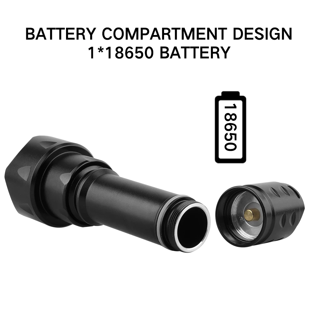 Imagem -03 - Boruit-led Lanterna T20 ir 850nm para a Caça Zoom Rotativo Tocha Tática Ipx6 à Prova Dágua com Visão Noturna Bateria 18650