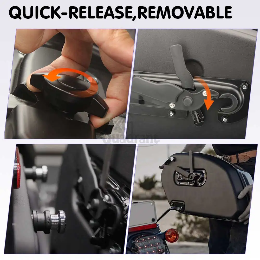 Motorcycle 1 Pair Quick Release Hard Saddlebags Trunk w/Latch keys ABS Plastic Fit For Harley Low Rider ST FXLRST 2022 2023 2024