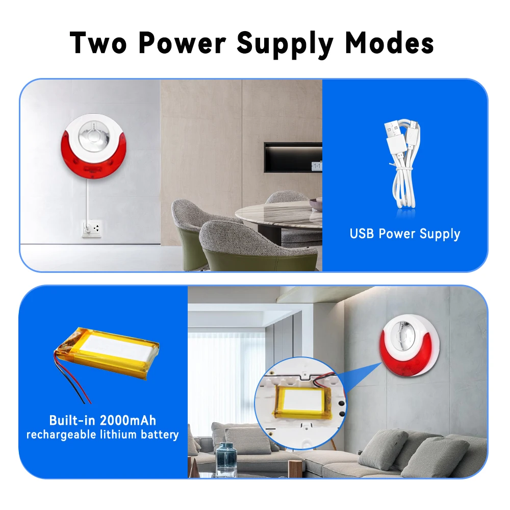 Meian Focus-sistema de alarma de seguridad para el hogar, alarma de Sirena de 110dB, Sirena inalámbrica de 433MHz para el hogar, protección de