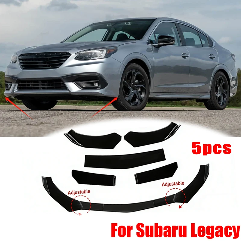 

5 шт. универсальных сплиттеров переднего бампера из АБС-пластика, накладки на бампер, сплиттеры-«утиные губы» для Subaru Legacy, автомобильные аксессуары