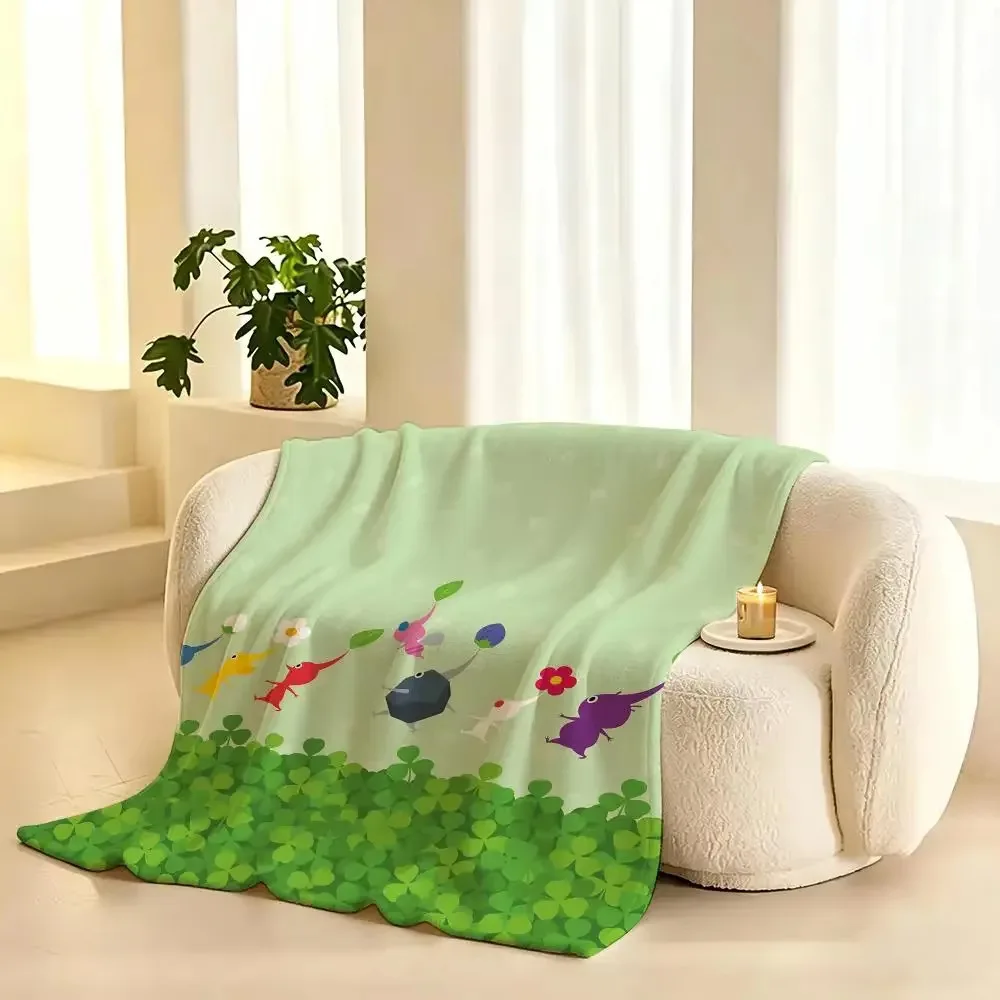 Pikmin Cartoon Cute Game Plush Throw Blanket Lightweight 240g Soft Skin Friendly For Summer Cooling Sofa Bed Home Decor