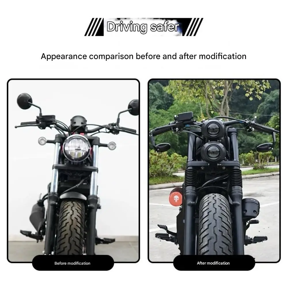 Custom Retro Dual Headlight Assembly for Honda Rebel 300 CMX300 CMX500