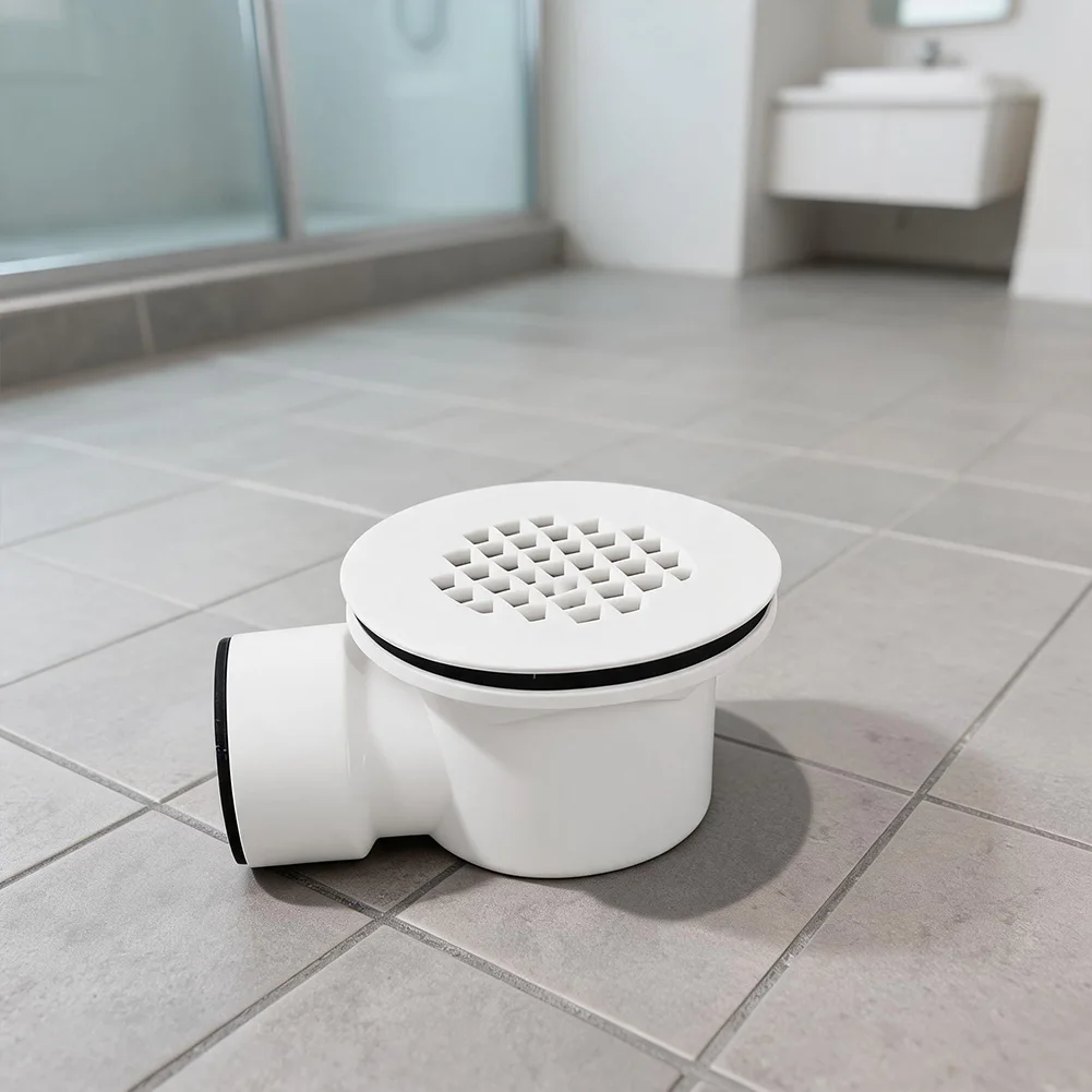 Side Exit Shower Drain Kit For 1.5/2 Inch Pipes PVC Anti-Clog Design For Bathroom, Drainage Accessories For Sewage System