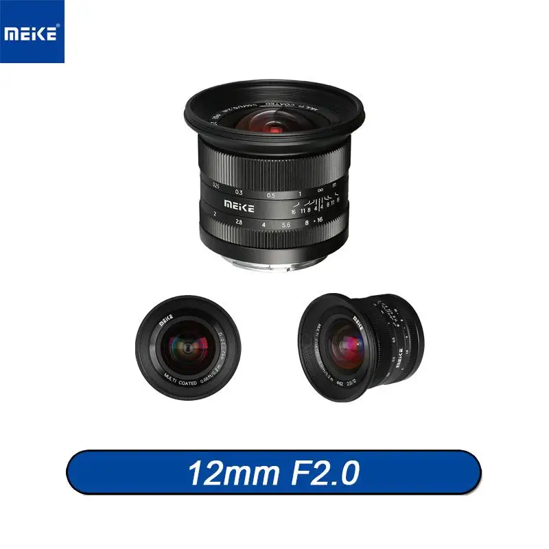 MEKE 12mm F2.0 Aps-C Large Aperture Ultra Wide Angle Camera Lens for Sony E/Fuji X/M43/Mount Mirrorless Cameras