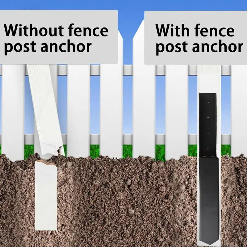 Fence Post Spikes H-Shaped Ground Post Stakes Metal Ground Post Stakes Wear-Resistant Ground Spikes Decking Posts Fence Post