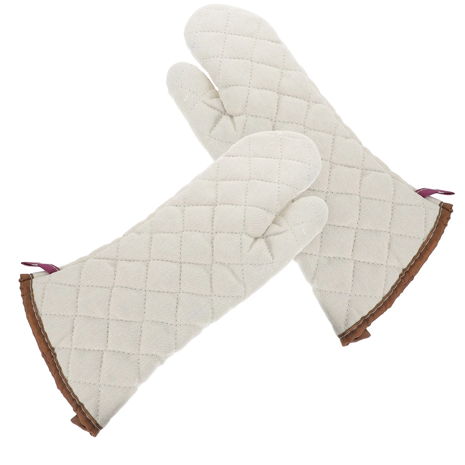 

1 Pair Heat Resistant Oven Mitts Thickened Anti-Scald Cooking Gloves For Baking Grilling Microwave Non-Slip Kitchen Oven Glove