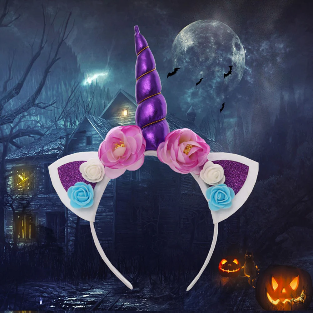 

Unicorn Headband for European American Hairband Hoop Headpiece Purple