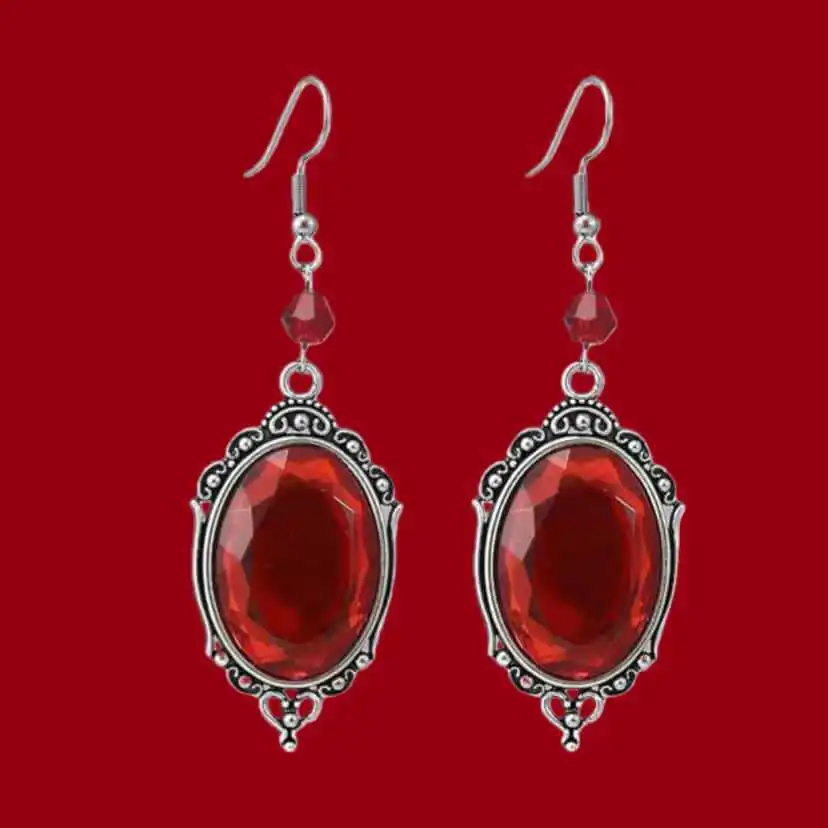 Gothic Vampire Black Crystal Charm Earrings For Women Pagan Witch Jewelry Gift Accessories Water Drop Crystal Drop Earrings 2022
