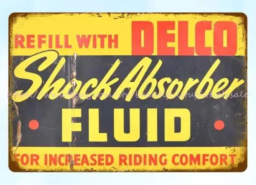 Refill With Shock Absorber Fluid metal tin sign best garage design