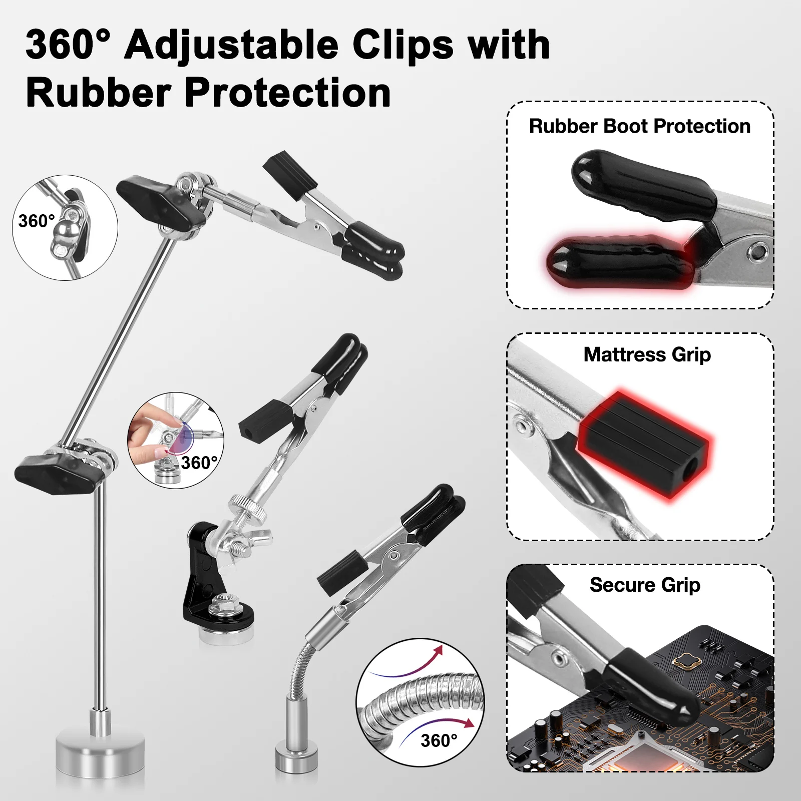 Magnetische Helpende Handen Solderen Derde Hand met 6/8 Flexibele Alligator Clips/Gereedschapskist Passen PCB Houder Elektronische Reparatie Tool