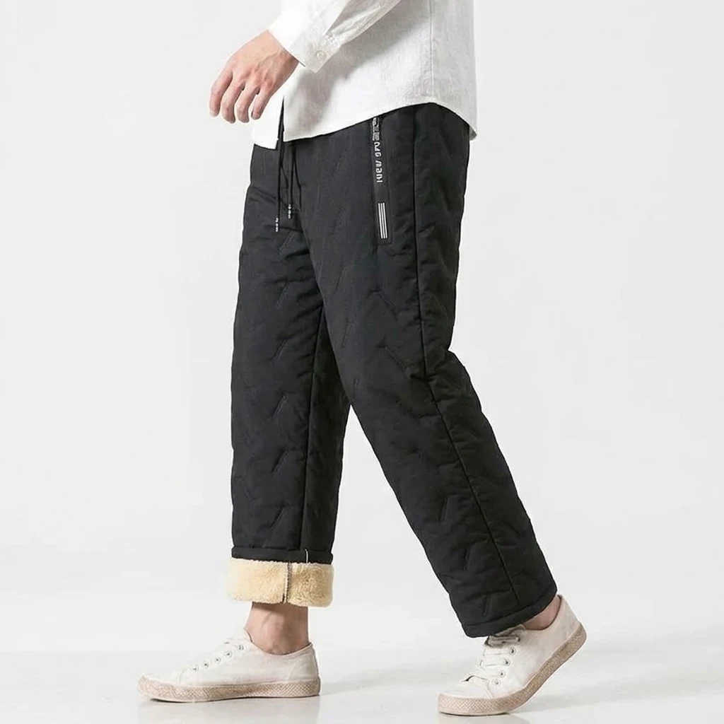 Winterhosen für Herren, Sherpa-gefütterte Thermo-Sweathosen, warme, gepolsterte Jogginghosen, winddichte Fleece-Hosen mit Kordelzug für kaltes Wetter – Detail 14