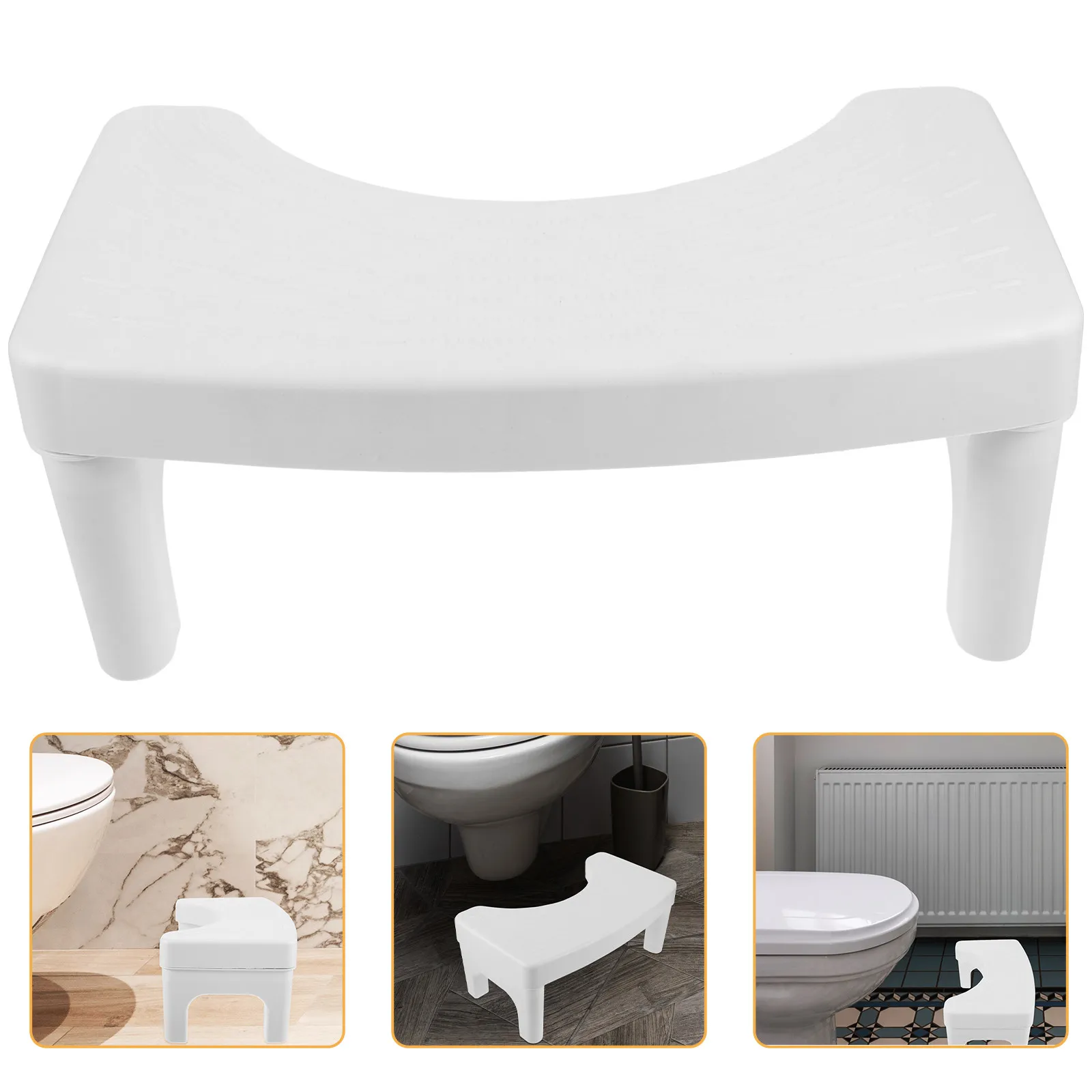 Plastic Toilet Foot Stool for Bathroom Squatting Position Support Non-Slip Wear-Resistant PP Material Step Stool for Adults Home