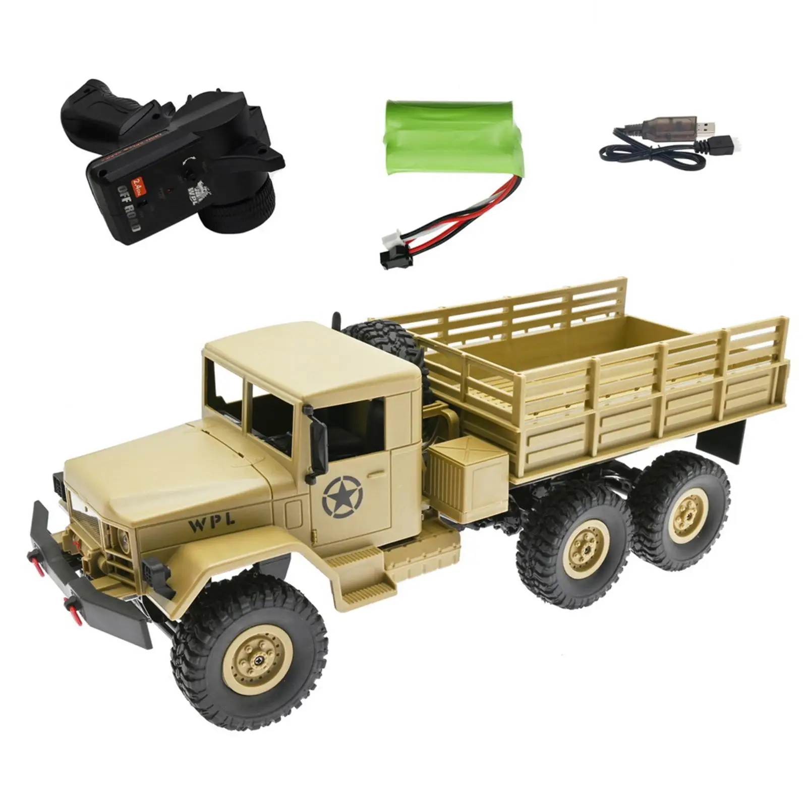 1/16 WPL B-16 B16 RC Truck WPL RC Crawler Car 6WD 2.4G Mini Off-Road Remote Control Car 15km/H Top Speed Mini RC Monster Truck