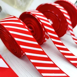 10Yards Red White Stripes Polyester Ribbon Garland Gift Wrapping Webbing DIY Handmade Craft Materials Christmas Decor Supplies