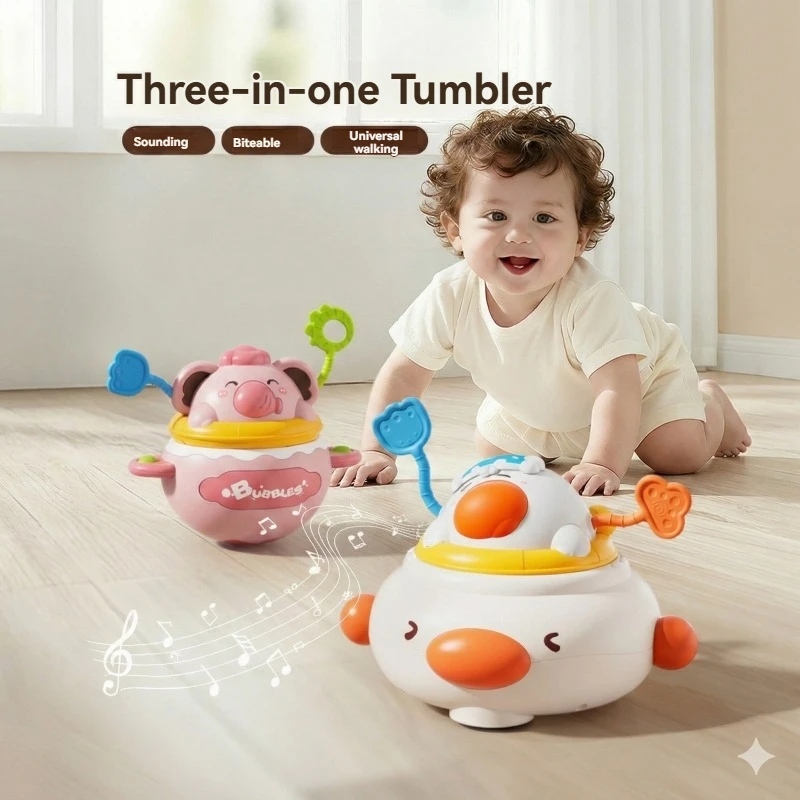 

Музыкальная игрушка-неваляшка для малышей с прорезывателем, электрическая ходячая игрушка-утка/слон со звуком и светом, развивающие игрушки для раннего развития