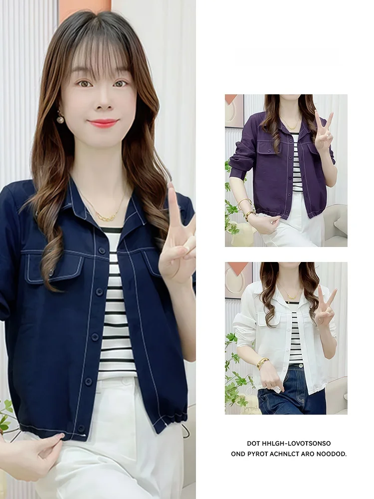 

Faionable ort Svel Women's irt Versatile Long Sve ort Coat Autumn New Arrival Small Size Commute Sle Loose...