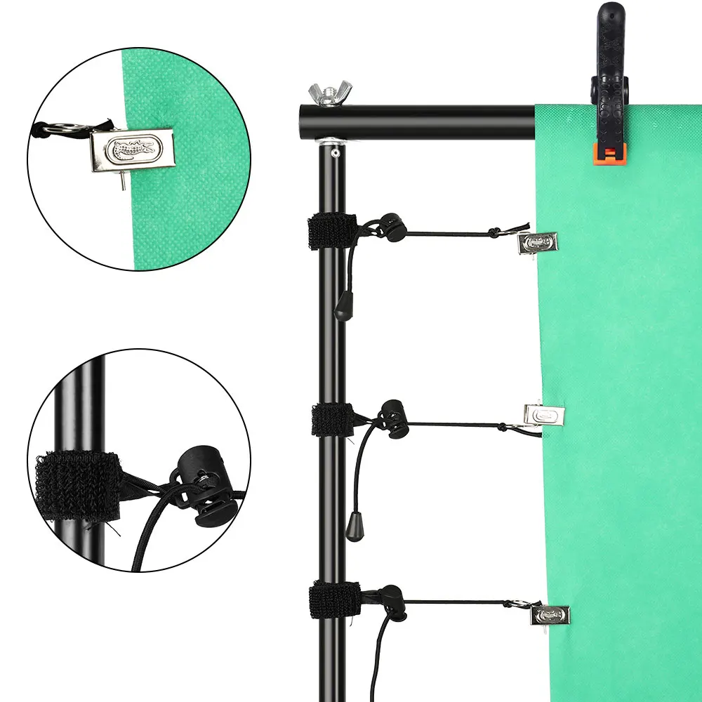 Fotografia Background Stand Kit, Backdrops Sistema de Suporte, suporte ajustável para Photo Studio, Chromakey Green Screen Frame