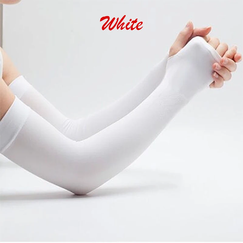 Women Ice Sleeve Sun Protection Sleeves Driving Gloves Long Fingerless Arm Sleeve Solid Color Summer Arm Protection Outdoor