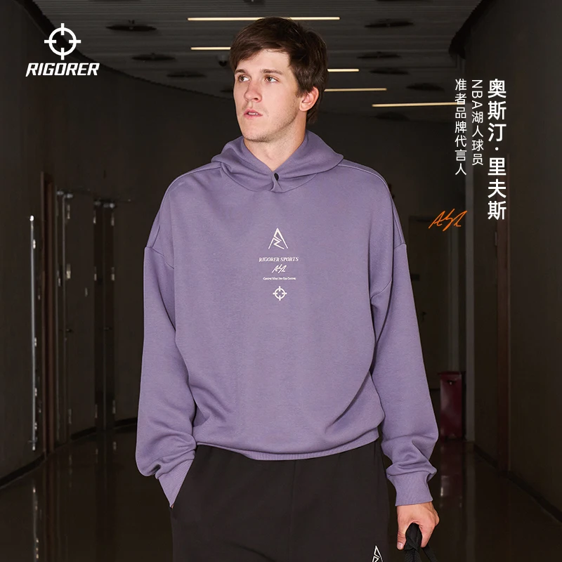 RIGORER Austin Reaves Hooded sweatshirt men's autumn new style American retro loose sports knitted pullover