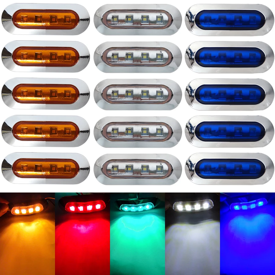 12V 24V Truck LED Side Marker Indicator Lights Front Rear Tail Clearance Lamp Universal Lights for Volvo FH Trailer Lorry Boat
